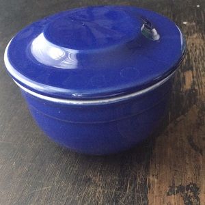 Emile Henry blue butter keeper / butter pot